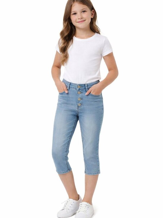 Tahari Other - Tahari Girls Button‑Fly Capris · Medium Wash Denim · Size 8 Emily Style